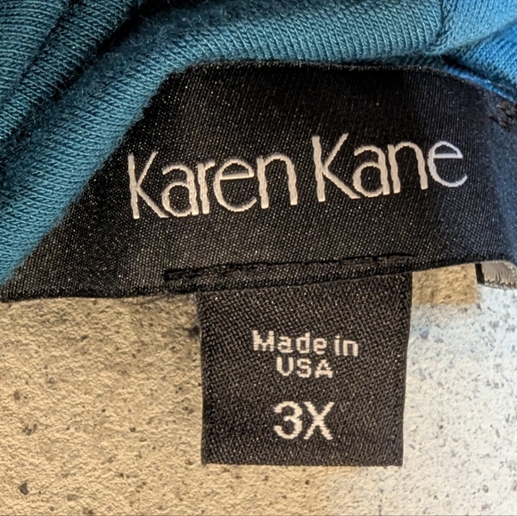 NWT Karen Kane Women's Color Block cowl neck Teal & black Dress Sz 3x - Picture 9 of 13